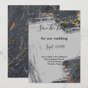 Marble Glitter Geometric save the date Invitation