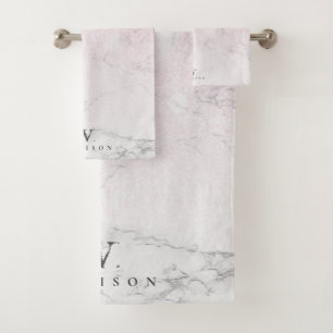 Marble Glitter Personalised Bath Towel Set