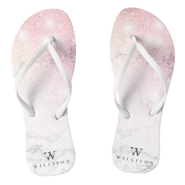 Marble Glitter Personalised Jandals (Footbed)