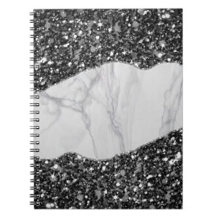 Marble Glitter Spiral Notebook