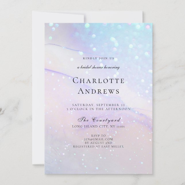 Marble Glitter wedding Einladung Invitation (Front)