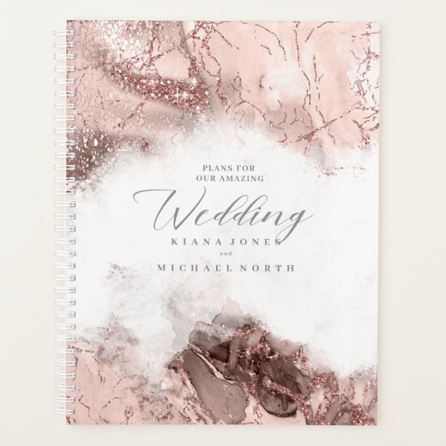 Marble Glitter Wedding Rose Gold ID644 Planner (Front)