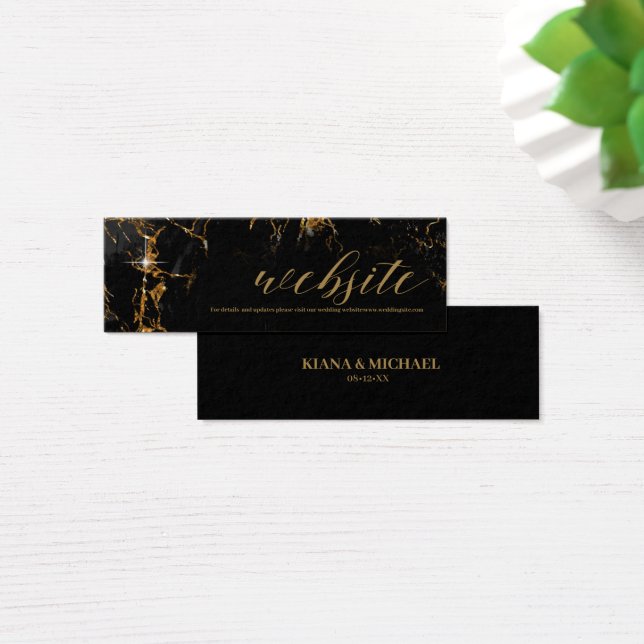 Marble Glitter Wedding Website Black Gold ID644 (Desk)