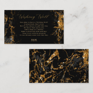 Marble Glitter Wishing Well V1 Black/Gold ID644 Enclosure Card