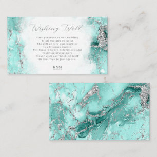 Marble Glitter Wishing Well V2 Teal ID644 Enclosure Card