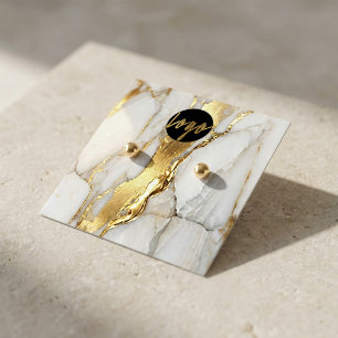 Marble Gold Earrings Display Card   Elegant