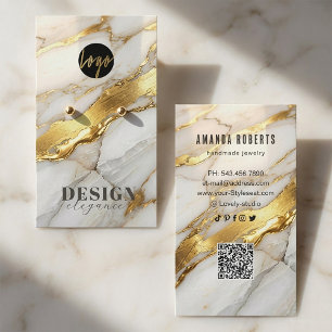 Marble Gold Earrings Display Card   Elegant