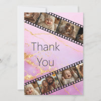 Marble & Gold Film Strip Photo Thank You Card