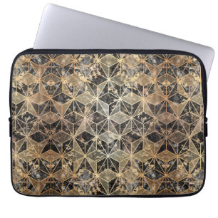 Marble & Gold Geometric Pattern Laptop Sleeve