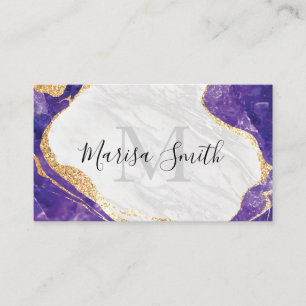Marble, Gold Glitter Blue Stone Business Card