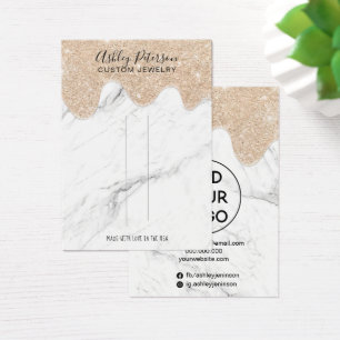 Marble gold glitter drip jewelry hair clip display