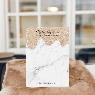 Marble gold glitter drips jewellery earrings displ