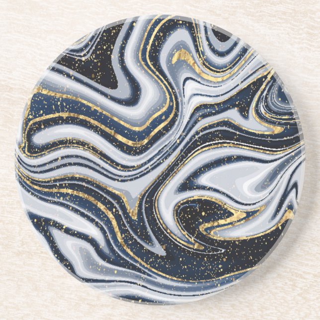 marble, gold,grey,old,white,pale blue, modern,gem coaster (Front)