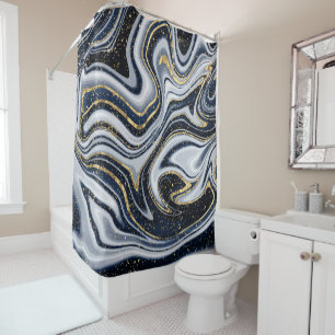 marble, gold,grey,old,white,pale blue, modern,gem, shower curtain
