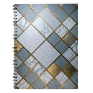 Marble Gold Grid Luxury Geometry Notebook