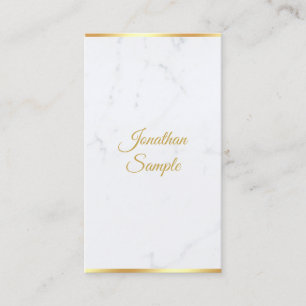Marble Gold Modern Handwritten Script Template Business Card