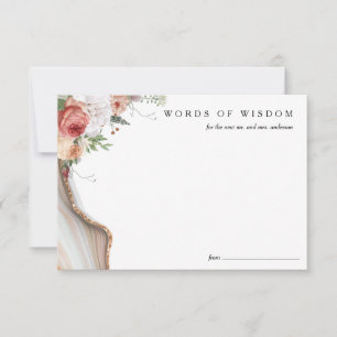 Marble Gold Wedding Words of Wisdom for Newlyweds Announcement