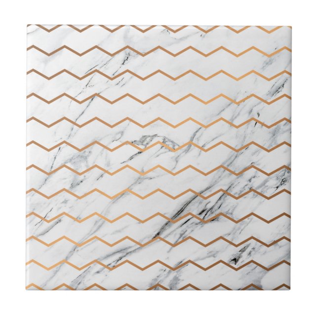 Marble & Golden Chevron Tile (Front)