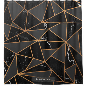 Marble Golden Mosaic Shower Curtain