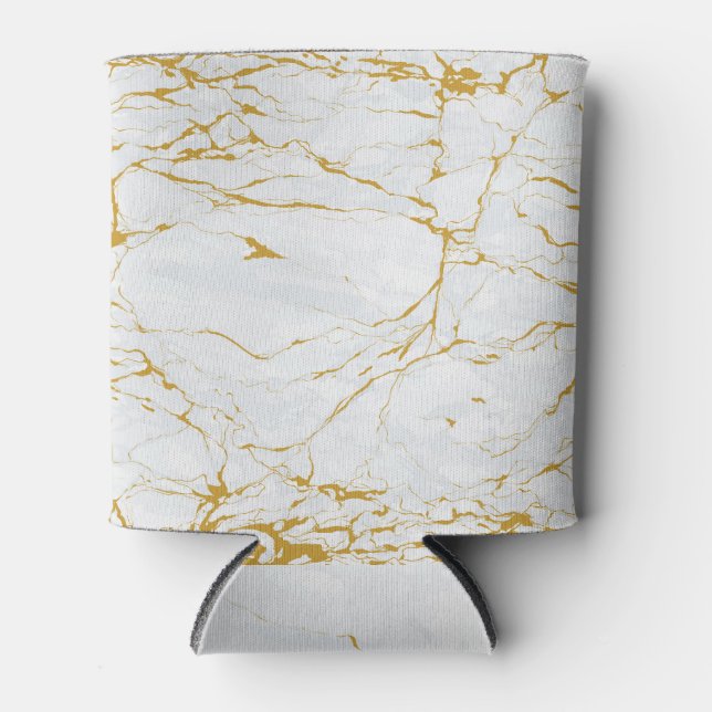 Marble Golden Texture Seamless Pattern Can Cooler (Front)
