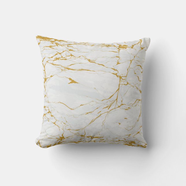 Marble Golden Texture Seamless Pattern Cushion (Front)