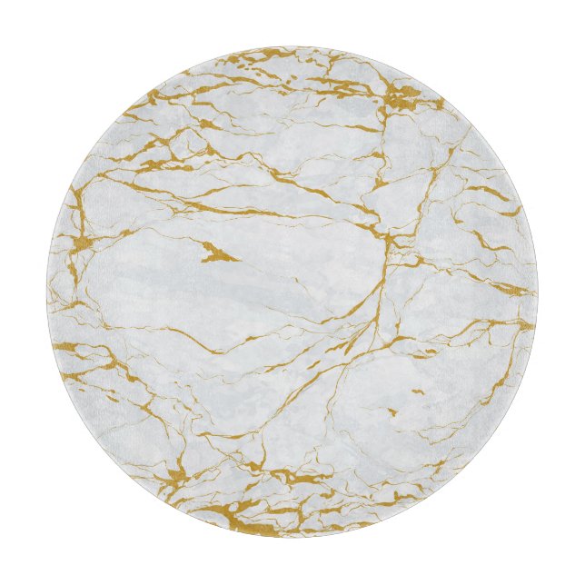 Marble Golden Texture Seamless Pattern Cutting Board (Front)