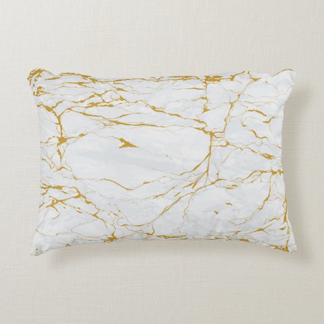 Marble Golden Texture Seamless Pattern Decorative Cushion (Front)