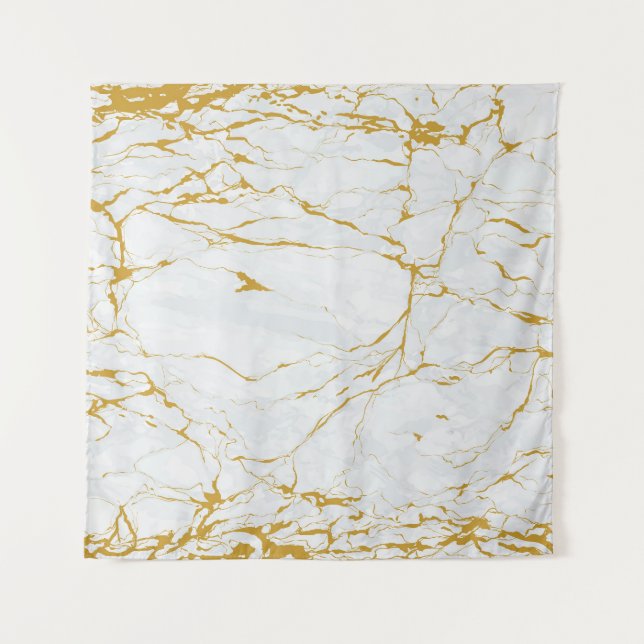 Marble Golden Texture Seamless Pattern Tapestry (Front)