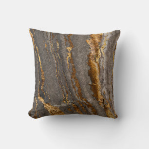 Marble Golden Texture Throw Pillow