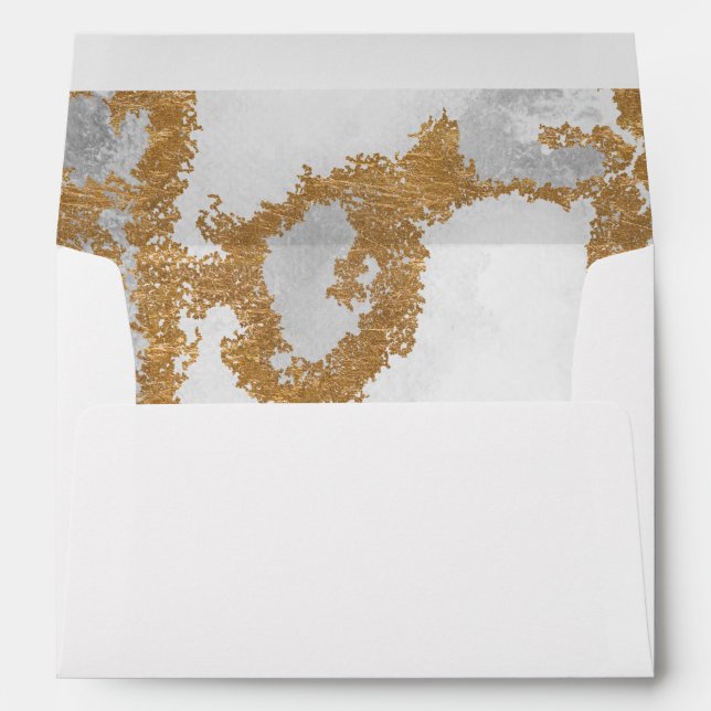 Marble Green and Gold Wedding Envelopes (Back (Bottom))