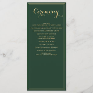 Marble Green and Gold Wedding programs Programme