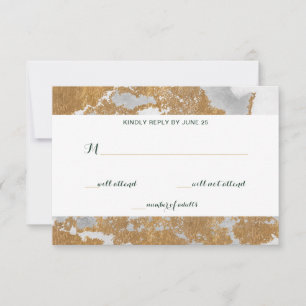 Marble Green and Gold Wedding rsvp