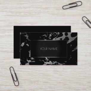 Marble Grey Black Silver Gold Abstract Graphite Business Card