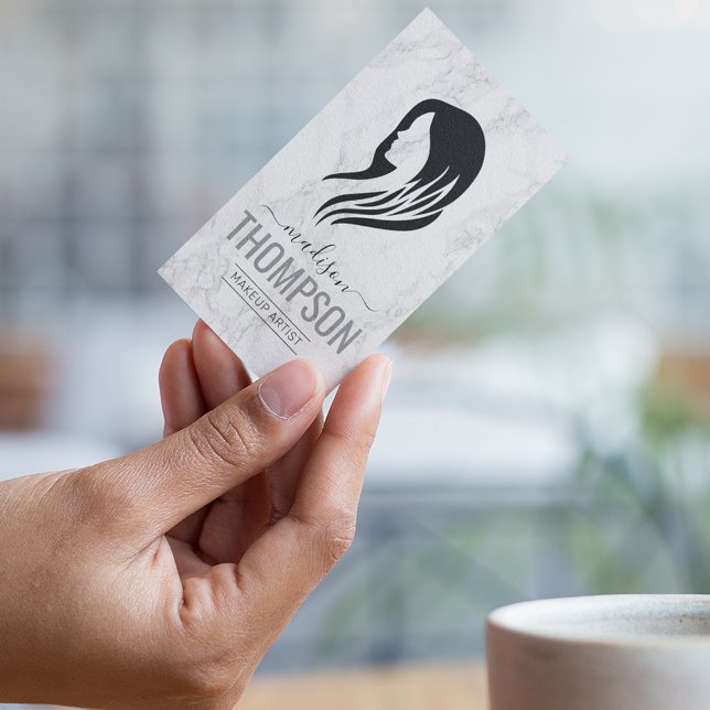 Marble Hair Stylist Business Card (Creator Uploaded)