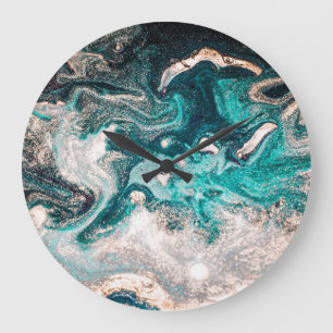 Marble Handmade: Traditional Luxury Texture. Large Clock