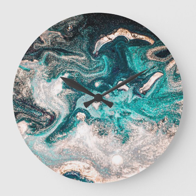 Marble Handmade: Traditional Luxury Texture. Large Clock (Front)