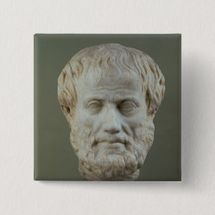 Marble head of Aristotle 15 Cm Square Badge