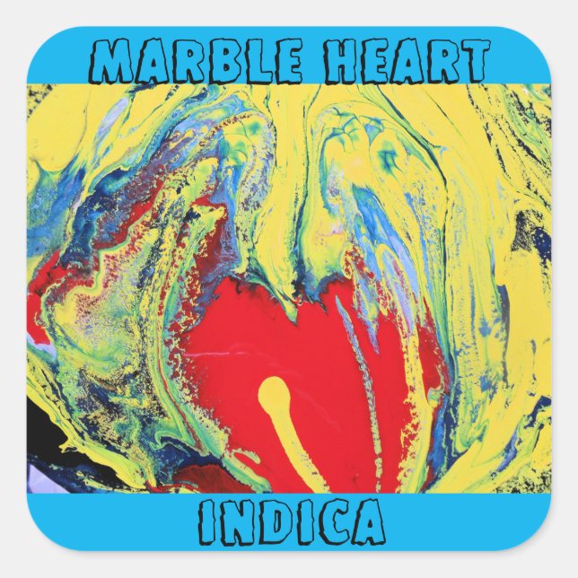 MARBLE HEART INDICA SQUARE STICKER (Front)