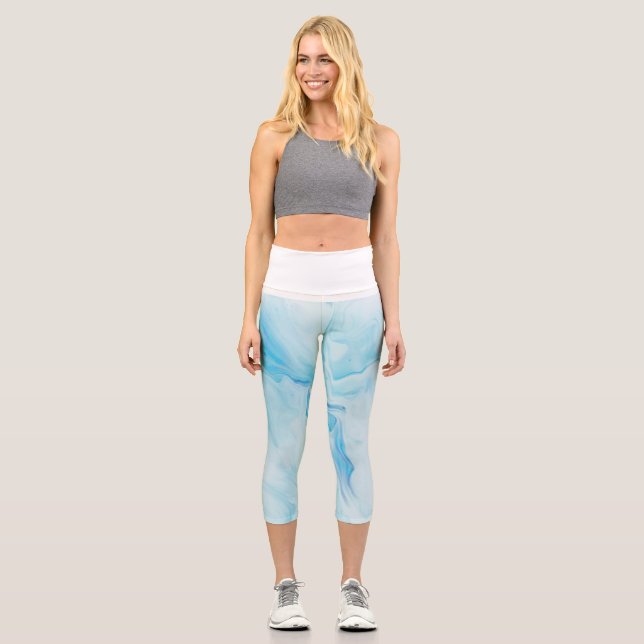 Marble High Waisted Capris (Front)