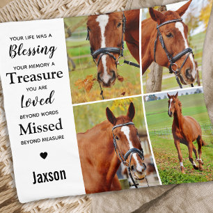 Marble Horse Pet Memorial Photo Fleece Blanket