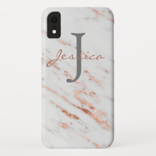 Marble initial and name phone case