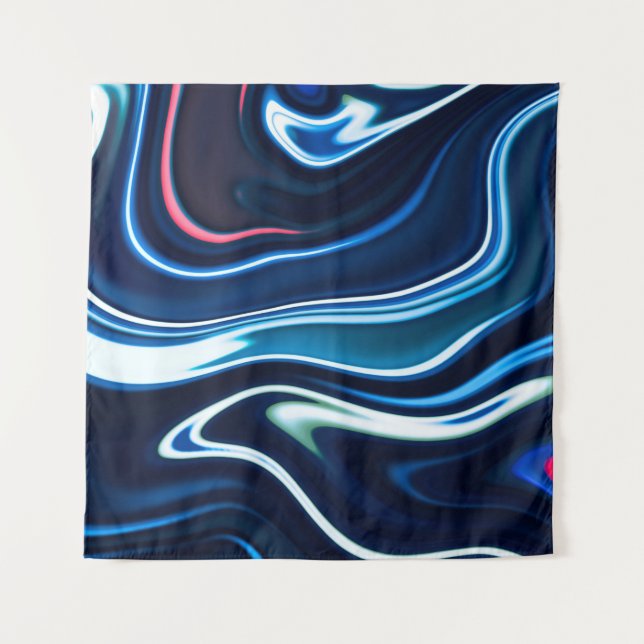 Marble ink colorful. Blue marble pattern texture a Tapestry (Front)