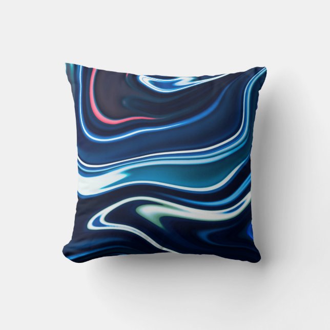 Marble ink colourful. Blue marble pattern texture  Cushion (Front)