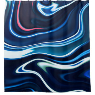 Marble ink colourful. Blue marble pattern texture Shower Curtain