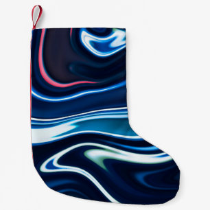 Marble ink colourful. Blue marble pattern texture  Small Christmas Stocking