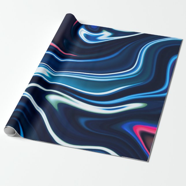 Marble ink colourful. Blue marble pattern texture  Wrapping Paper (Unrolled)