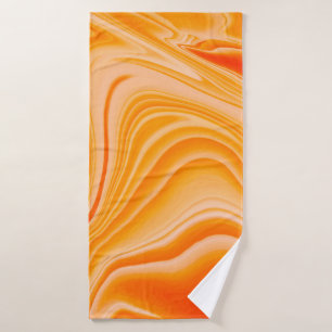 Marble ink colourful. Orange marble pattern of the Bath Towel