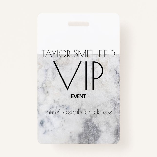 marble lanyard ID badge (Front)