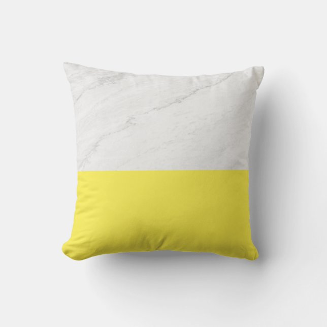 Marble lemon yellow cushion (Front)