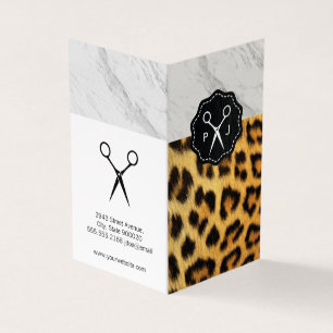 Marble Leopard Print Stylist Business Card